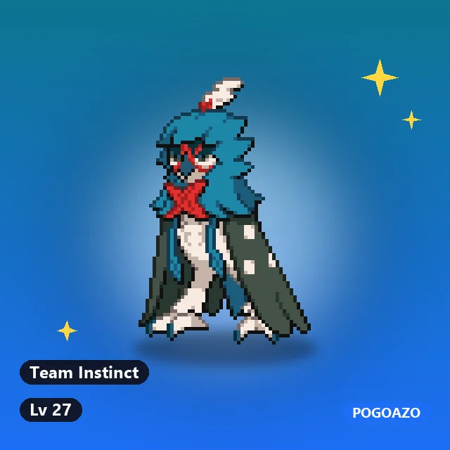 Shiny Decidueye · Team Instinct background