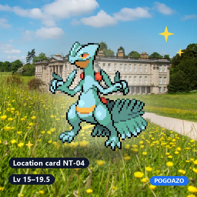 Shiny Sceptile · Location card NT-04 background