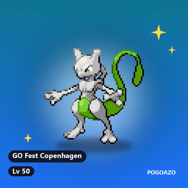 Shiny Mewtwo · GO Fest Copenhagen background · Lv 50