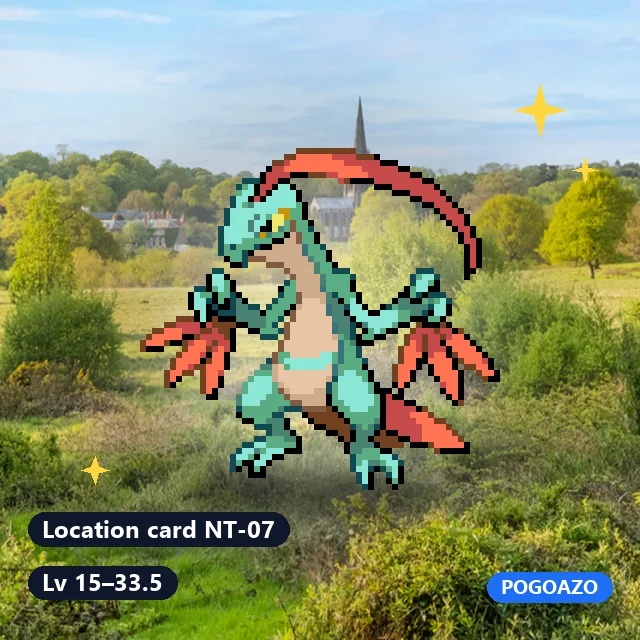 Shiny Grovyle · Location card NT-07 background