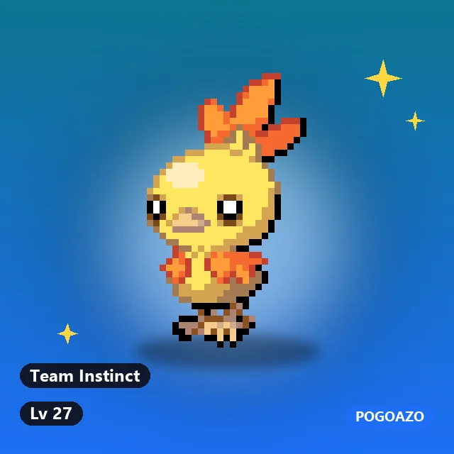 Shiny Torchic · Team Instinct background