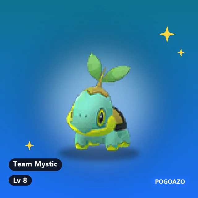 Shiny Turtwig · Team Mystic background
