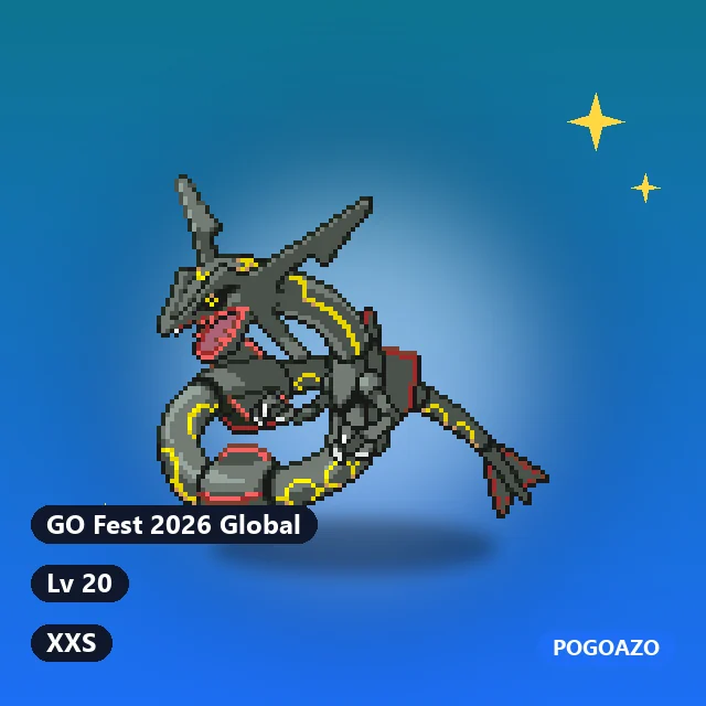 Shiny Rayquaza · GO Fest 2026 Global background · XXS
