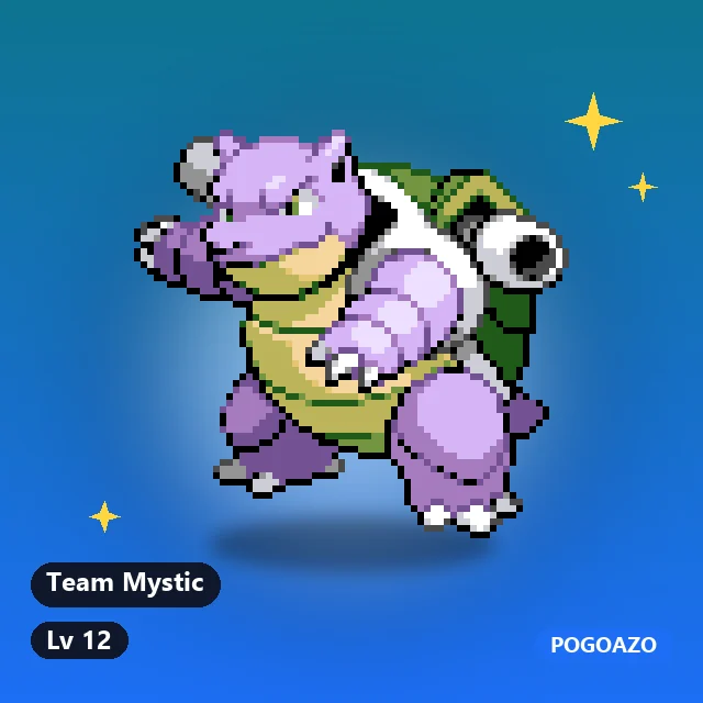 Shiny Blastoise · Team Mystic background