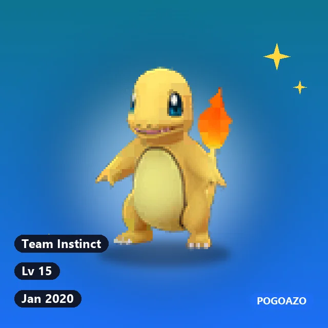 Shiny Charmander · Jan 2020 · Team Instinct background