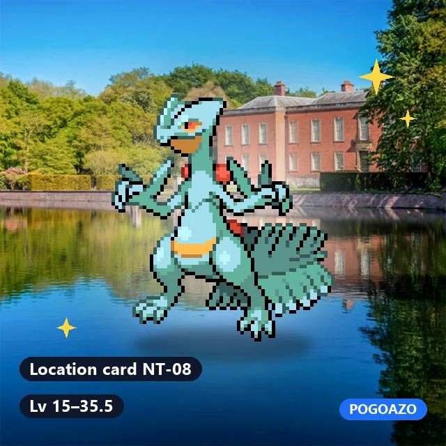 Shiny Sceptile · Location card NT-08 background