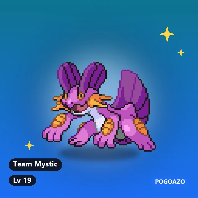 Shiny Swampert · Team Mystic background