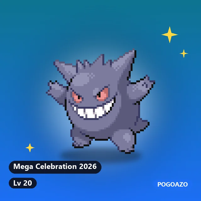 Shiny Gengar · Mega Celebration 2026 background