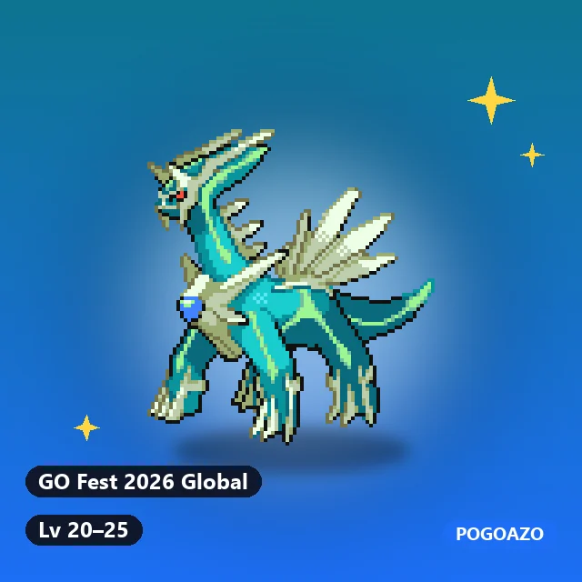 Shiny Dialga · Origin · GO Fest 2026 Global background