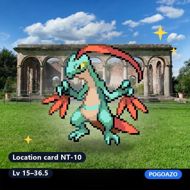 Shiny Grovyle · Location card NT-10 background
