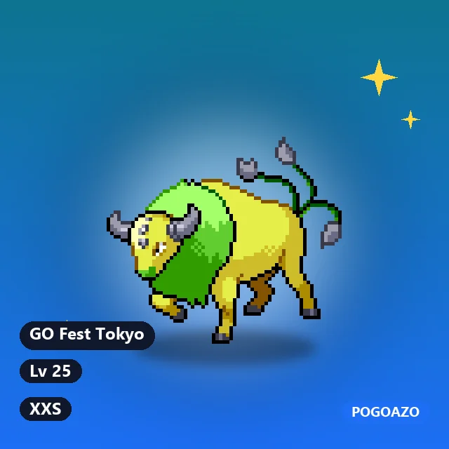 Shiny Paldean Tauros (Aqua Breed) · GO Fest Tokyo background · XXS
