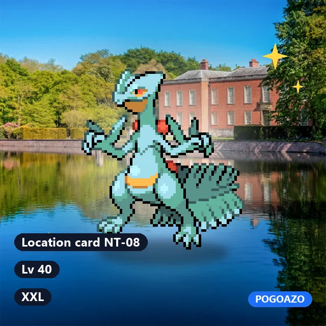 Shiny Sceptile · Location card NT-08 background · XXL