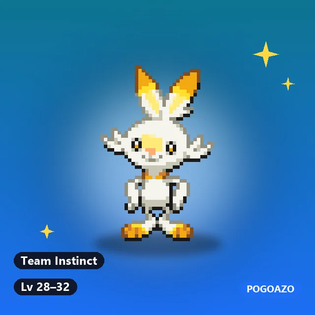 Shiny Scorbunny · Team Instinct background