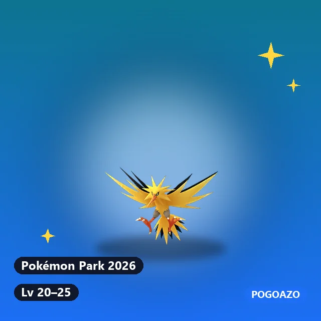 Shiny Zapdos · Pokémon Park 2026 background