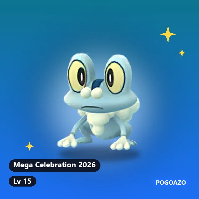 Shiny Froakie · Mega Celebration 2026 background