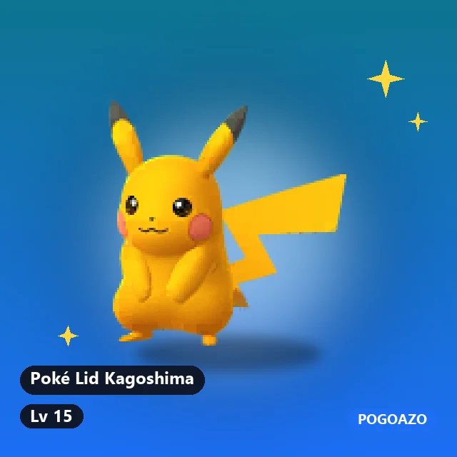 Shiny Pikachu · Poké Lid Kagoshima background
