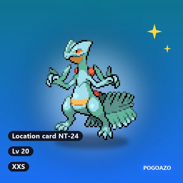 Shiny Sceptile · Location card NT-24 background · XXS
