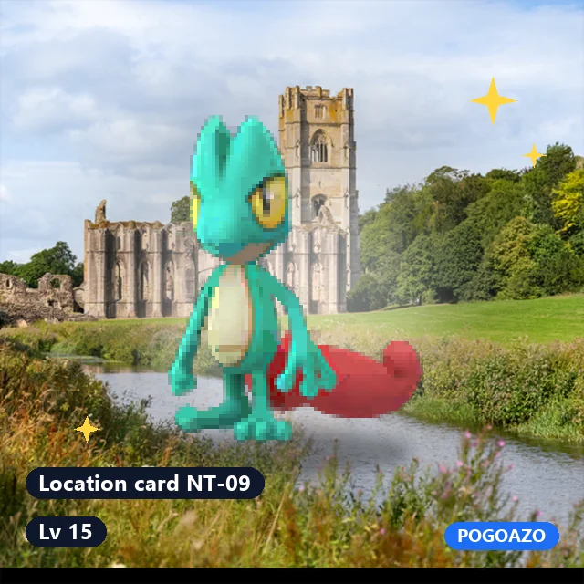 Shiny Treecko · Location card NT-09 background