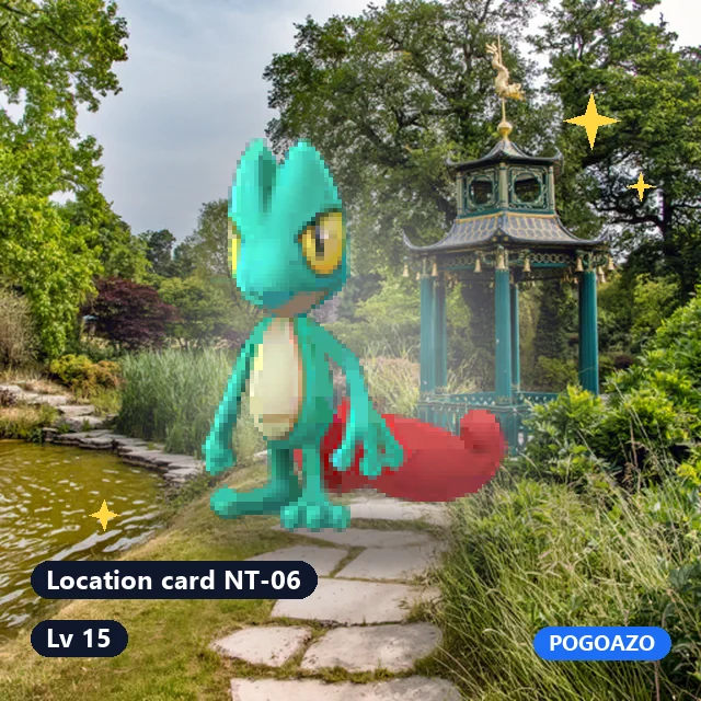 Shiny Treecko · Location card NT-06 background