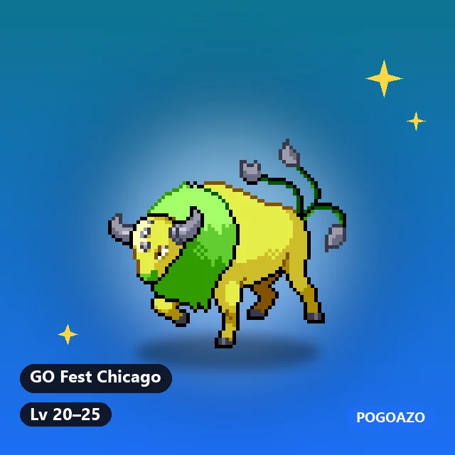 Shiny Paldean Tauros (Blaze Breed) · GO Fest Chicago background