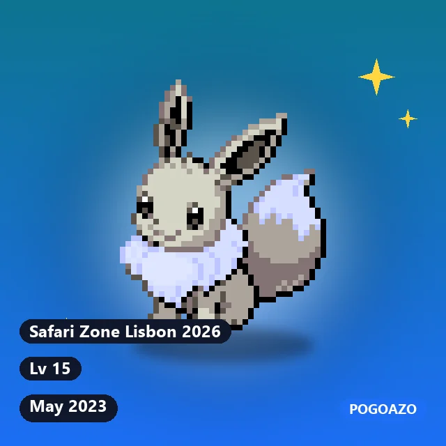 Shiny Eevee · May 2023 · Safari Zone Lisbon 2026 background