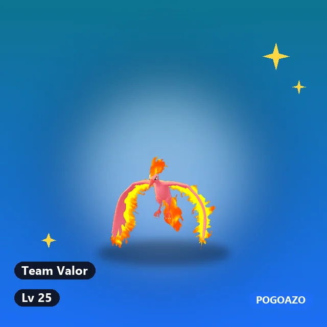 Shiny Moltres · Team Valor background
