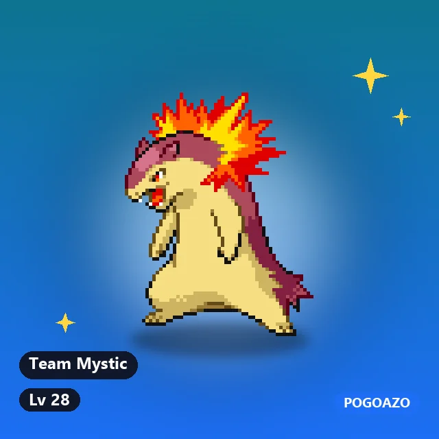 Shiny Typhlosion · Team Mystic background