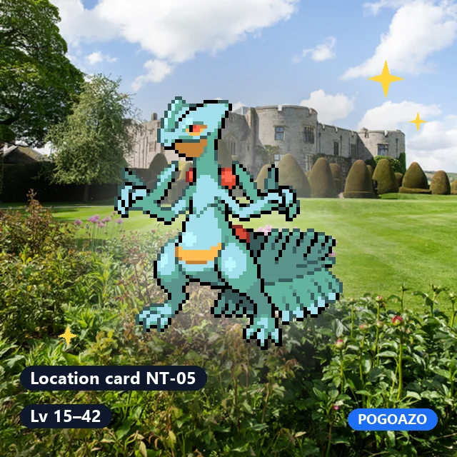 Shiny Sceptile · Location card NT-05 background