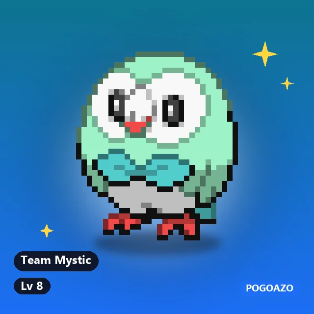 Shiny Rowlet · Team Mystic background