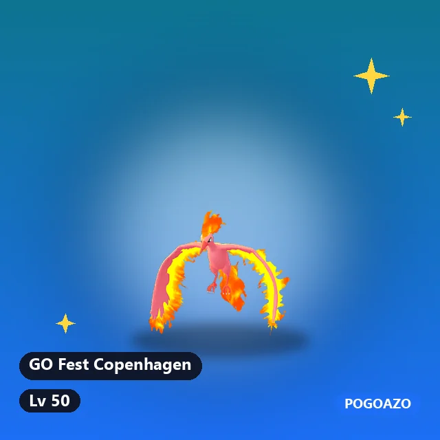 Shiny Moltres · GO Fest Copenhagen background · Lv 50
