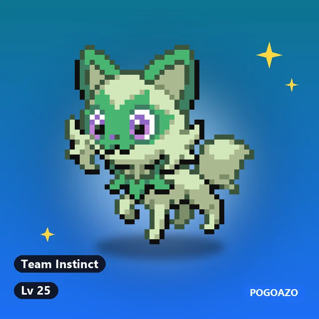 Shiny Sprigatito · Team Instinct background