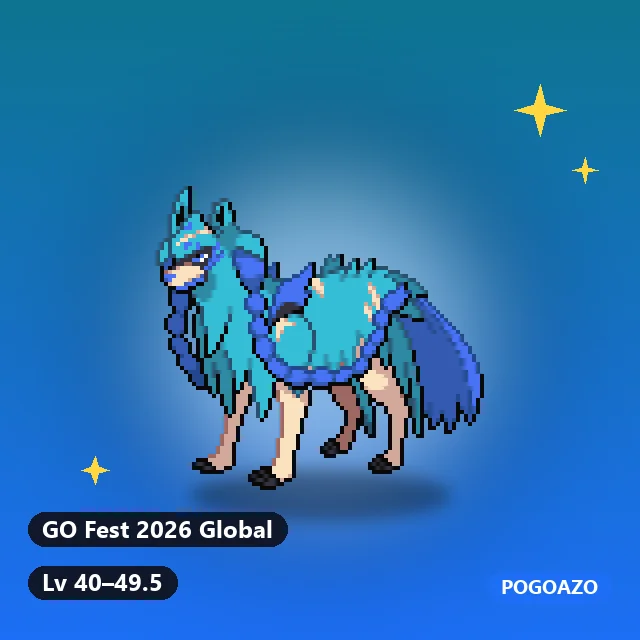 Shiny Zacian · Crowned Sword · GO Fest 2026 Global background