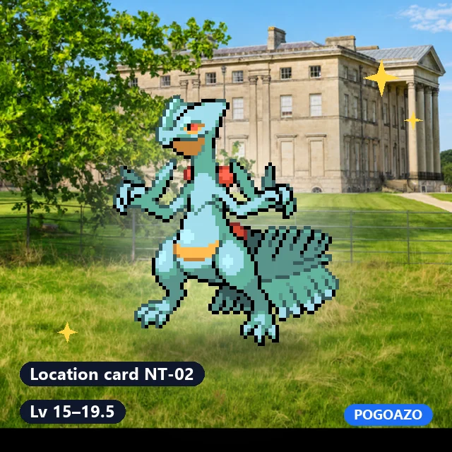 Shiny Sceptile · Location card NT-02 background