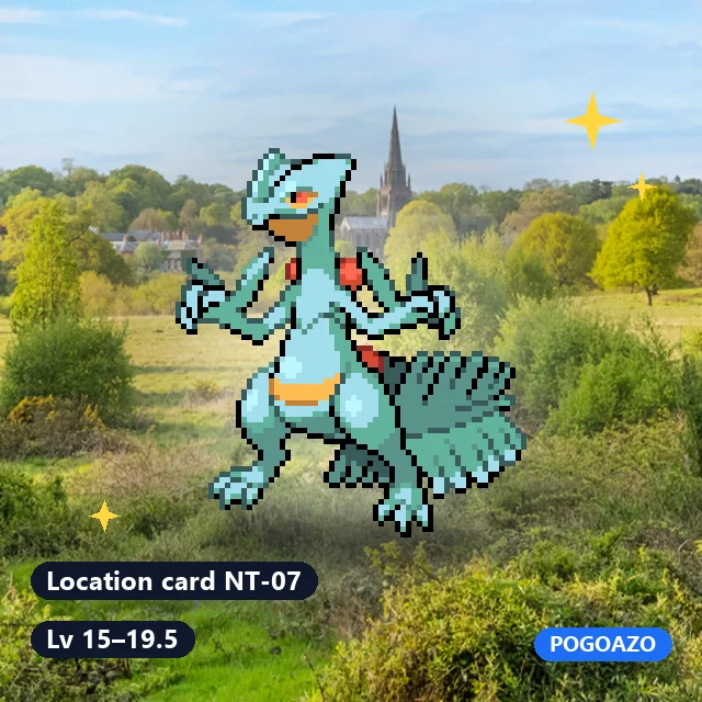 Shiny Sceptile · Location card NT-07 background