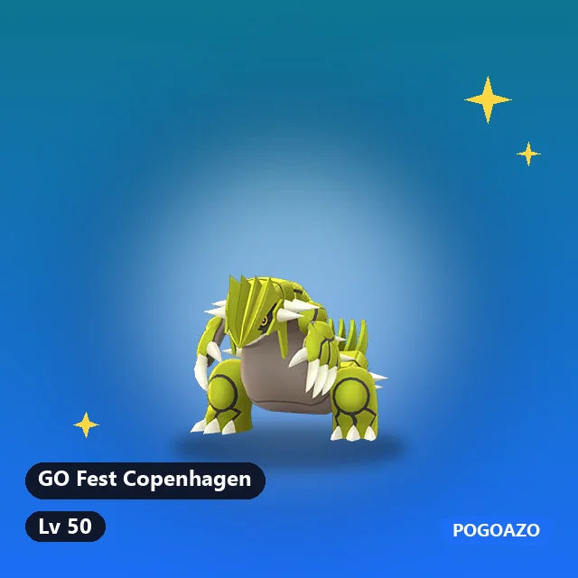 Shiny Groudon · GO Fest Copenhagen background · Lv 50