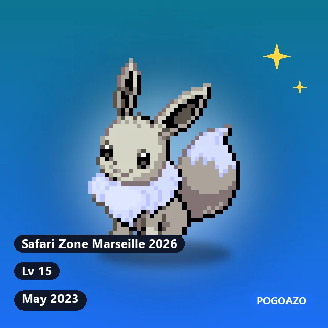 Shiny Eevee · May 2023 · Safari Zone Marseille 2026 background
