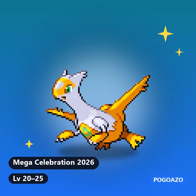 Shiny Latias · Mega Celebration 2026 background