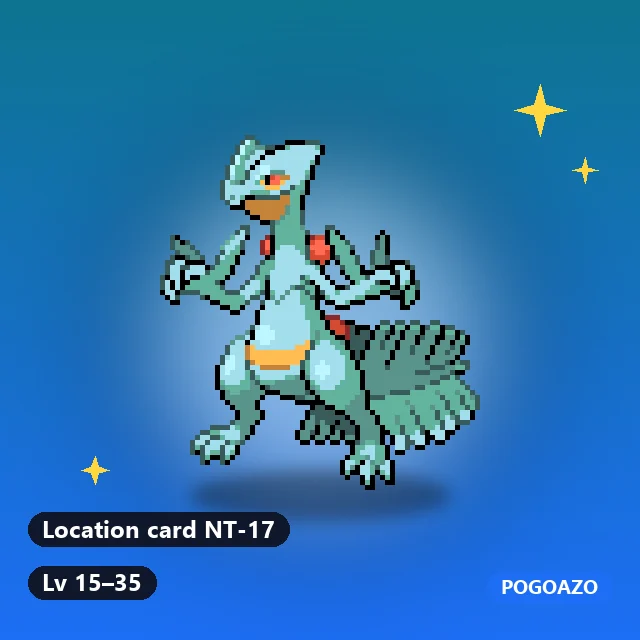 Shiny Sceptile · Location card NT-17 background