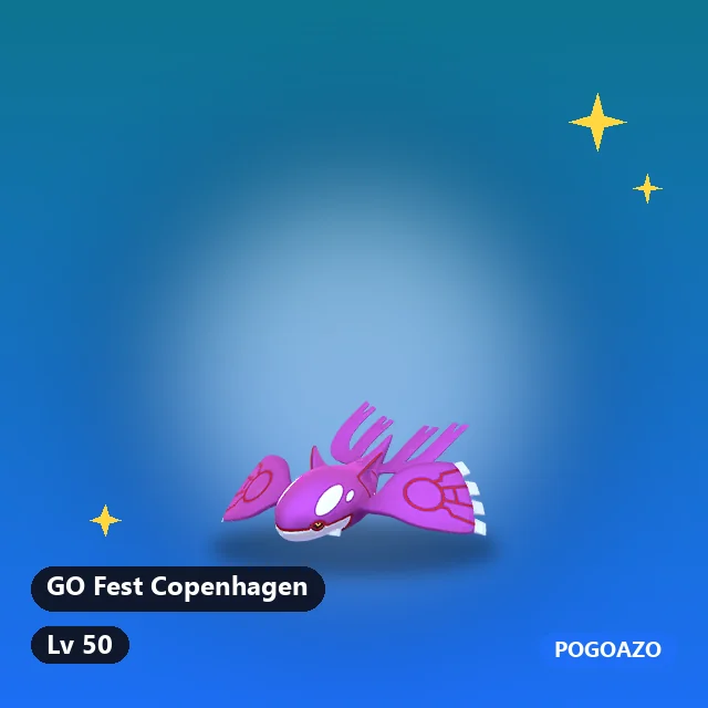 Shiny Kyogre · GO Fest Copenhagen background · Lv 50