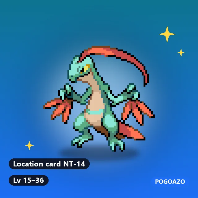 Shiny Grovyle · Location card NT-14 background